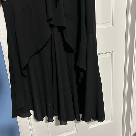 NWT BHLDN Hailee Ruffle-Neck Wrap Georgette Gown black bridesmaids dress size 12 - Picture 10 of 12